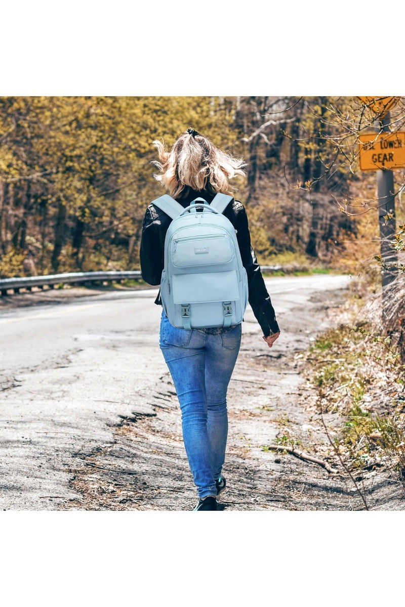 SUN EIGHT Waterproof 35L School Backpack for College, Kids Backpack Lightweight Large Capacity Travel Bag with Multi Pockets, SE8391, Blue - Image 2